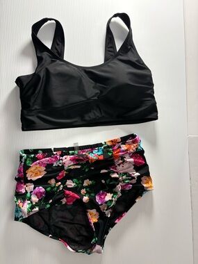torrid Black Two-Piece Swim Set